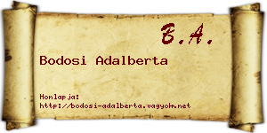Bodosi Adalberta névjegykártya
